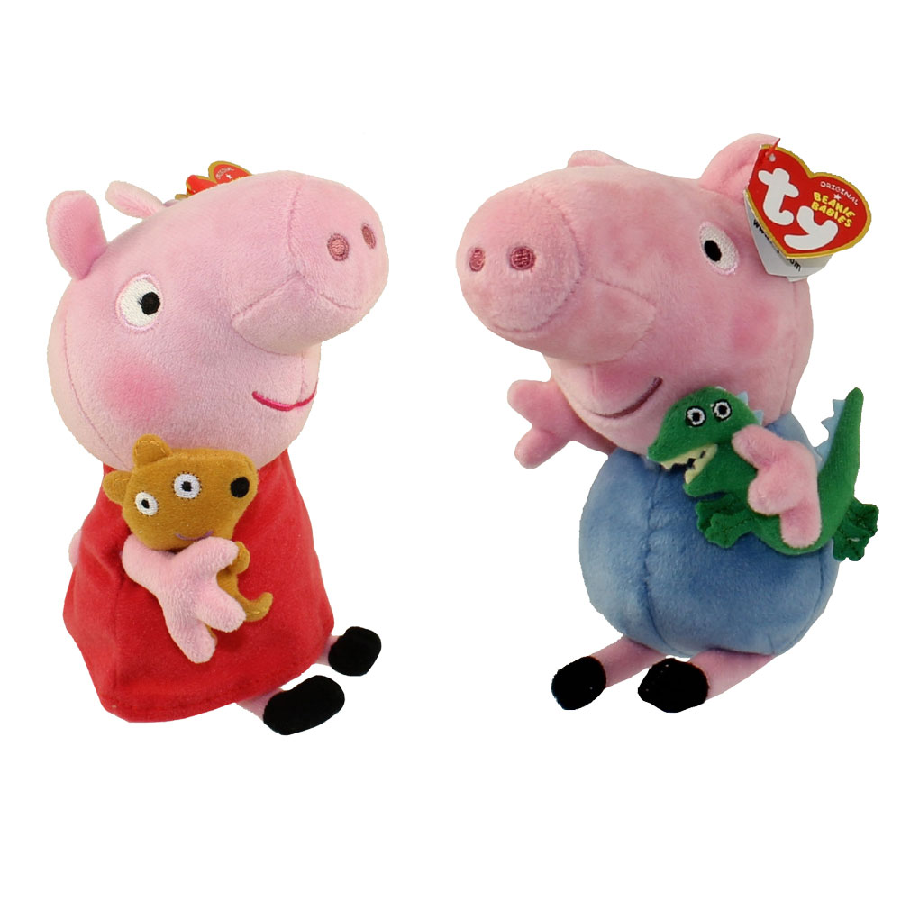 TY Beanie Babies - PEPPA PIG SET OF 2 (Peppa & George)(U.S. Versions)
