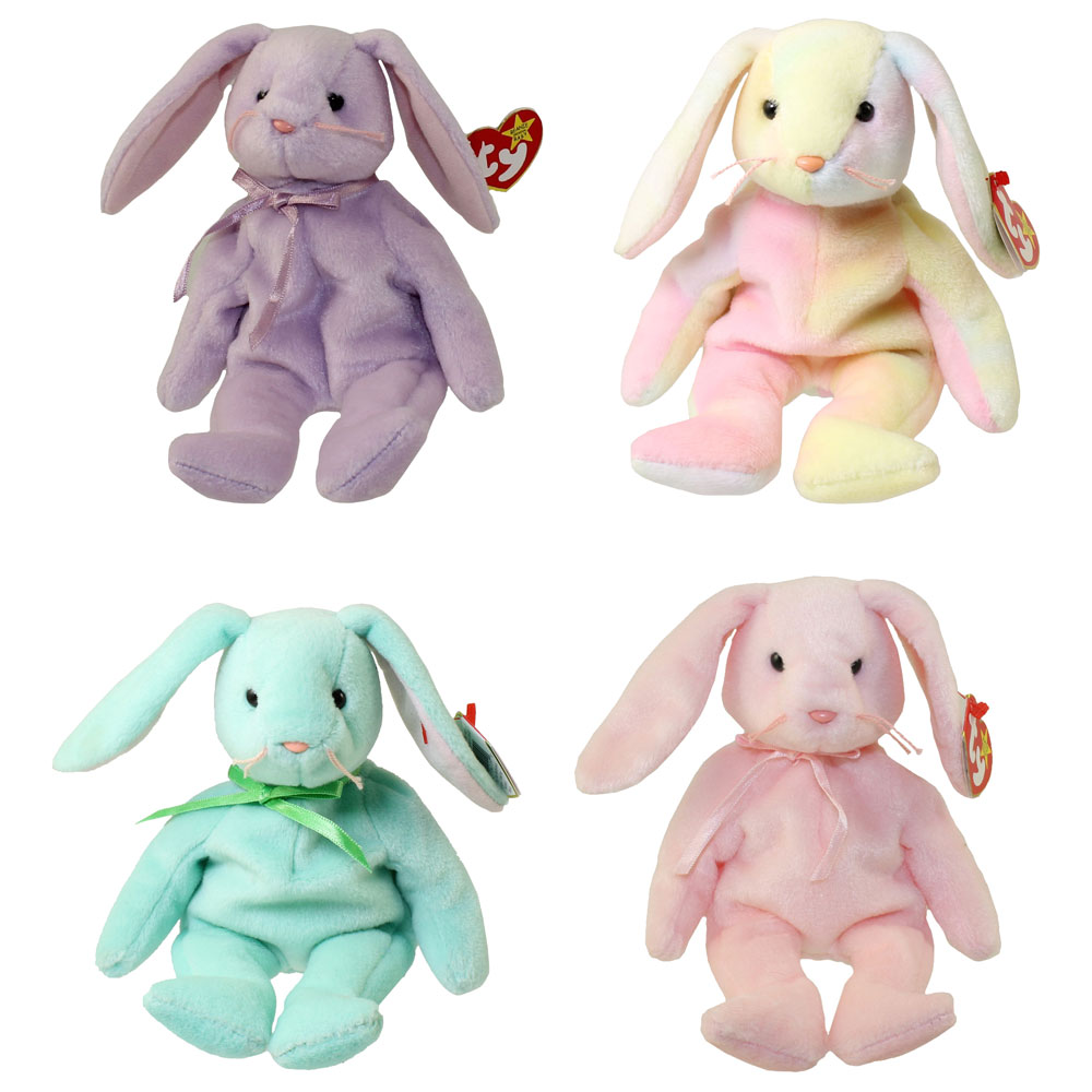 TY Beanie Babies - SET OF 4 RABBITS (Floppity, Hippity, Hoppity & Hippie) (8.5 inch)