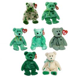 TY Beanie Babies - ST. PATRICK'S DAY (Set of 7)(Dublin, Erin, Clover, Luck-e, Woolins +2)(7.5-8.5 in