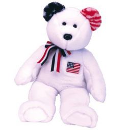 TY Beanie Buddy - AMERICA the Bear ( White Version ) (14 inch)