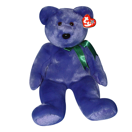 TY Beanie Buddy - EMPLOYEE the Purple Bear (14 inch)