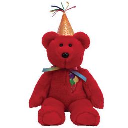 TY Beanie Buddy - HAPPY BIRTHDAY the Bear (Red with Hat) (16 inch)