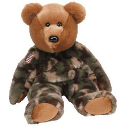 TY Beanie Buddy - HERO the Bear (w/ USA Flag) (14 inch)