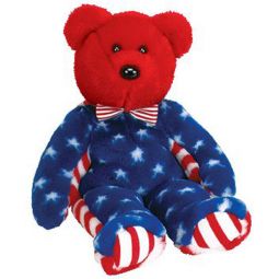 TY Beanie Buddy - LIBERTY the Bear (Red Head Version) (14 inch)