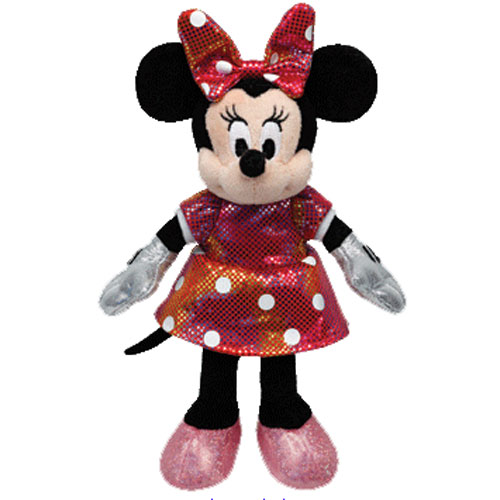 TY Beanie Buddy - Disney Sparkle - MINNIE MOUSE (Rainbow) (Medium Size - 13 inch)