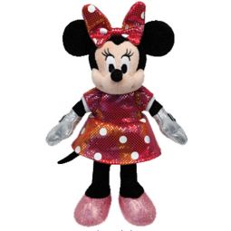 TY Beanie Buddy - Disney Sparkle - MINNIE MOUSE (Rainbow) (Medium Size - 13 inch)