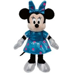 TY Beanie Buddy - Disney Sparkle - MINNIE MOUSE (Teal) (Medium Size - 14 inch)