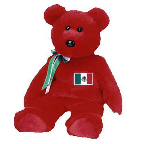 Osito Retired 1999 Ty Beanie Buddy Mexican Flag 13in Red Teddy Bear 3up 9344 for sale online 