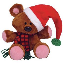 TY Beanie Buddy - POOKY the Stuffed Animal Bear ( Christmas Hat Version ) (8.5 inch)