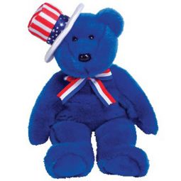 TY Beanie Buddy - SAM the Bear (Blue Version) (15 inch)