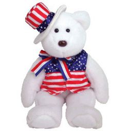 TY Beanie Buddy - SAM the Bear (White Version) (15 inch)
