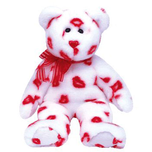 TY Beanie Buddy - SMOOCH the Kisses Bear (13.5 inch)