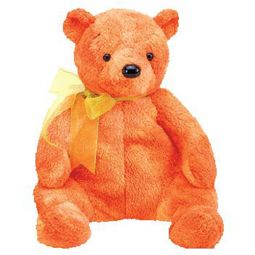 TY Beanie Buddy - TANGERINE the Bear (Curly Fabric) (13 inch)