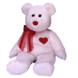 TY Beanie Buddy - VALENTINO the White Bear (14 inch)