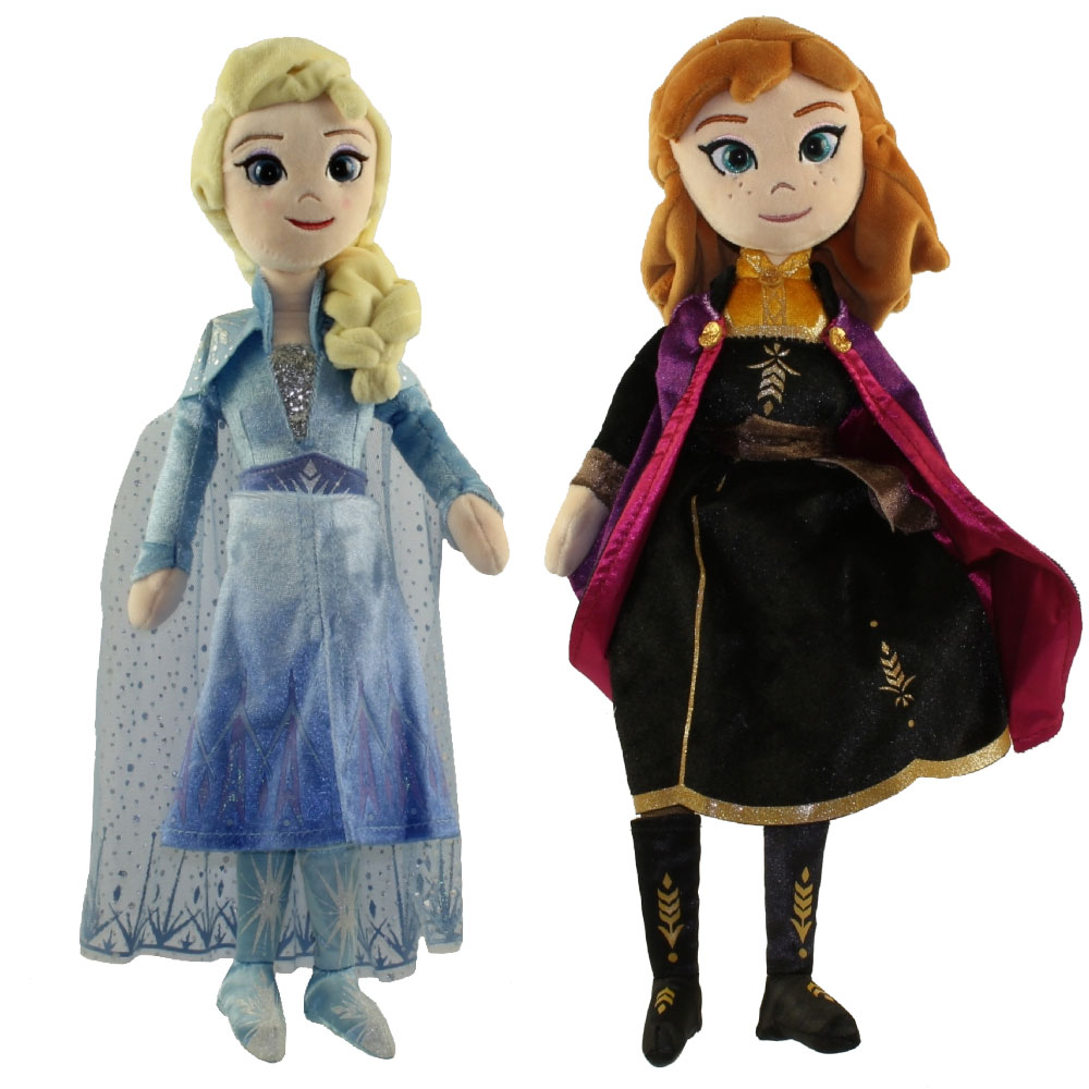 30cm  Disney tagged with hologram Frozen 2 Anna and Elsa plush toys The Pair 