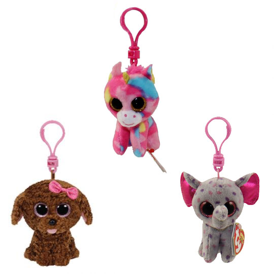 TY Beanie Boos - SET OF 3 SUMMER 2015 Releases (Plastic Key Clips)