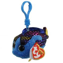 TY Beanie Boos - AQUA the Fish (Glitter Eyes) (Plastic Key Clip - 3 inch)