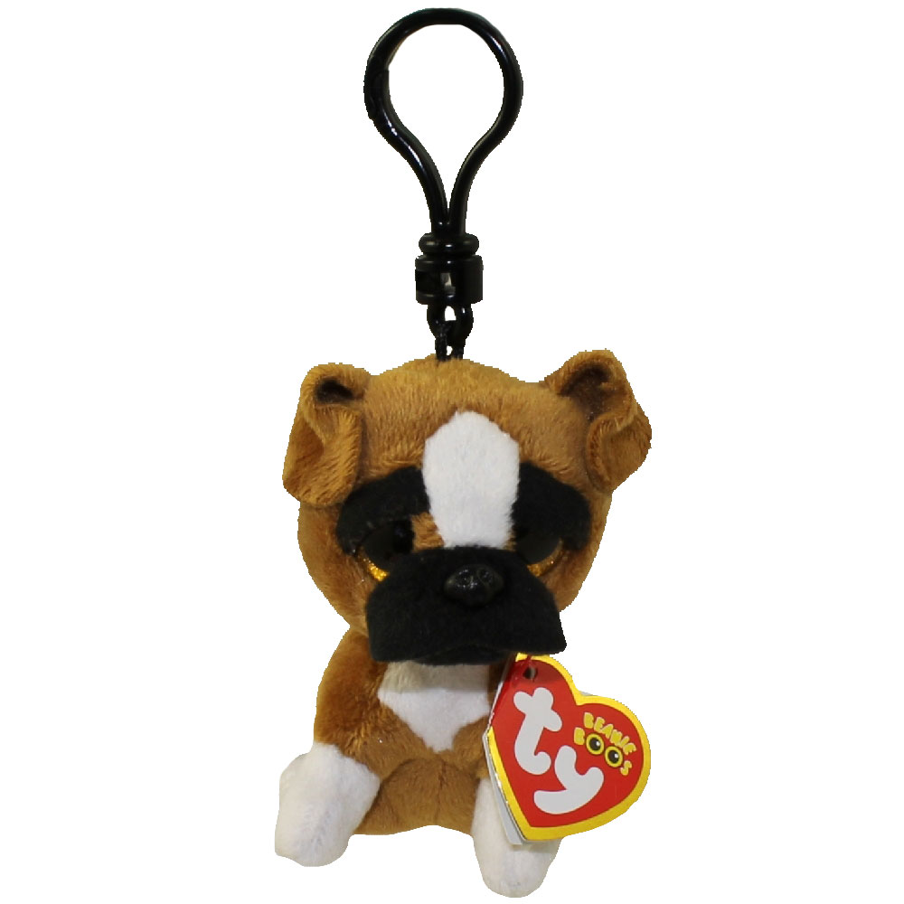 TY Beanie Boos - BRUTUS the Boxer (Glitter Eyes) (Plastic Key Clip)