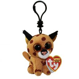 TY Beanie Boos - BUCKWHEAT the Lynx (Glitter Eyes) (Plastic Key Clip)