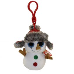 TY Beanie Boos - BUTTONS the Snowman (Glitter Eyes) (Plastic Key Clip)