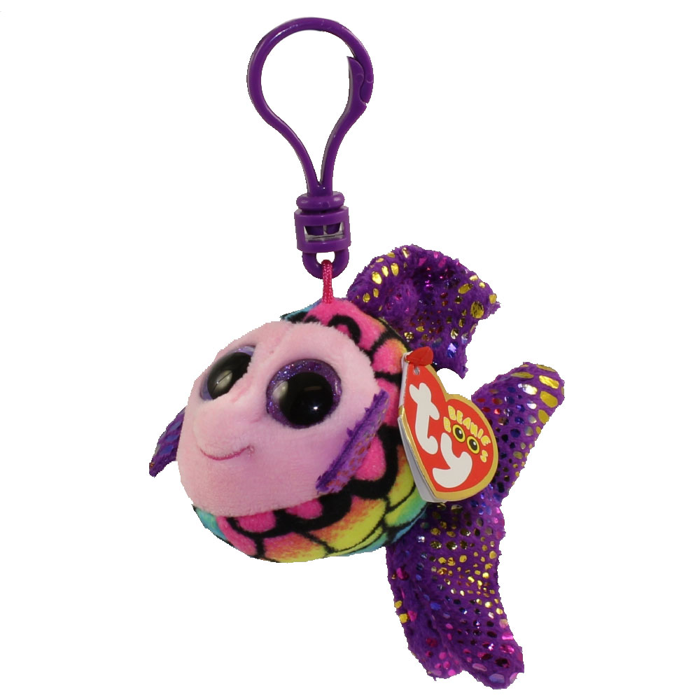 TY Beanie Boos - FLIPPY the Fish (Glitter Eyes) (Plastic Key Clip - 3 inch)