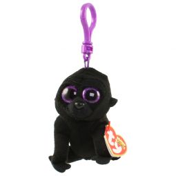 TY Beanie Boos - GEORGE the Black Gorilla (Glitter Eyes) (Plastic Key Clip)