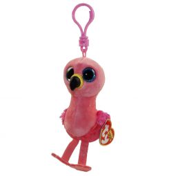 TY Beanie Boos - GILDA the Flamingo (Glitter Eyes) (Plastic Key Clip)