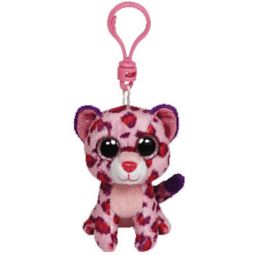 TY Beanie Boos - GLAMOUR the Pink Leopard (Glitter Eyes) (Plastic Key Clip - 3 inch)