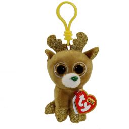 TY Beanie Boos - GLITZY the Reindeer (Glitter Eyes) (Plastic Key Clip)