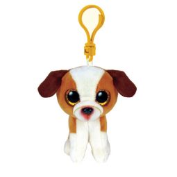 TY Beanie Boos - HUGO the Brown & White Dog (Glitter Eyes)(Key Clip - 3 inch)