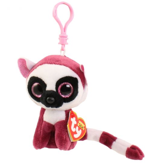 Ty 37225 Leeann and Ndash Glitter Eye Pink Lemur 15 Cm Glub Sliding Beanie for sale online 