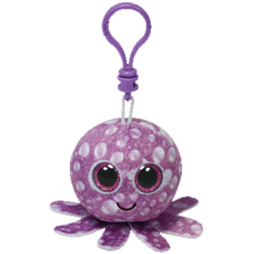 TY Beanie Boos - LEGS the Purple Octopus (Glitter Eyes) (Plastic Key Clip - 3 inch)