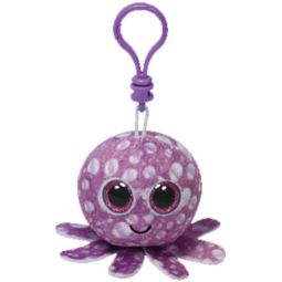 TY Beanie Boos - LEGS the Purple Octopus (Glitter Eyes) (Plastic Key Clip - 3 inch)