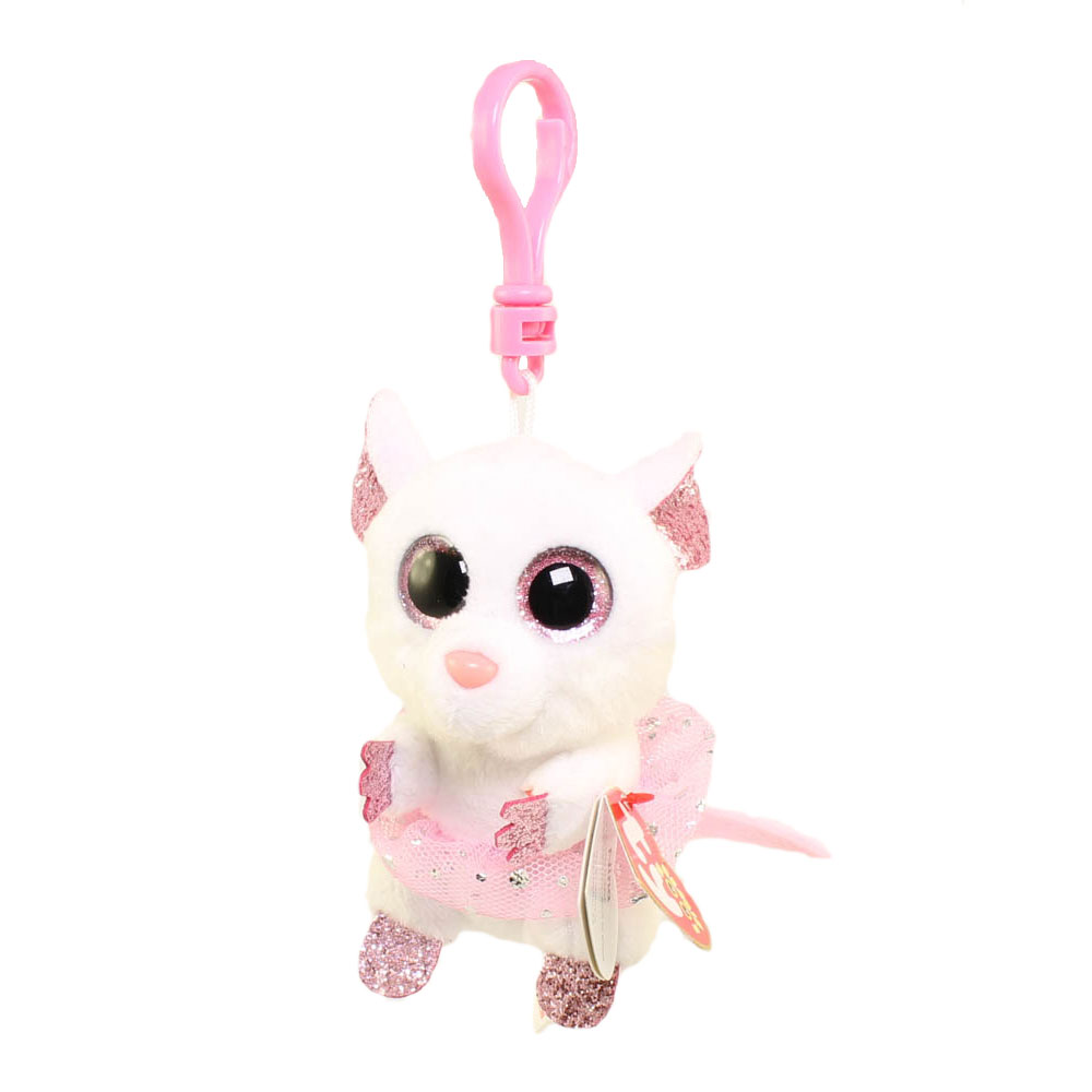 TY Beanie Boos - NINA the Mouse (Glitter Eyes)(Key Clip - 3 inch)