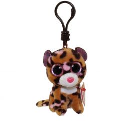 TY Beanie Boos - PATCHES the Brown & Pink Leopard (Glitter Eyes) (Plastic Key Clip)