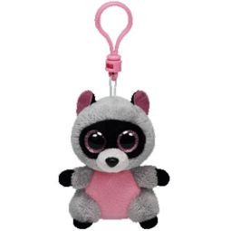 TY Beanie Boos - ROCCO the Raccoon (Glitter Eyes) (Plastic Key Clip - 3 inch)