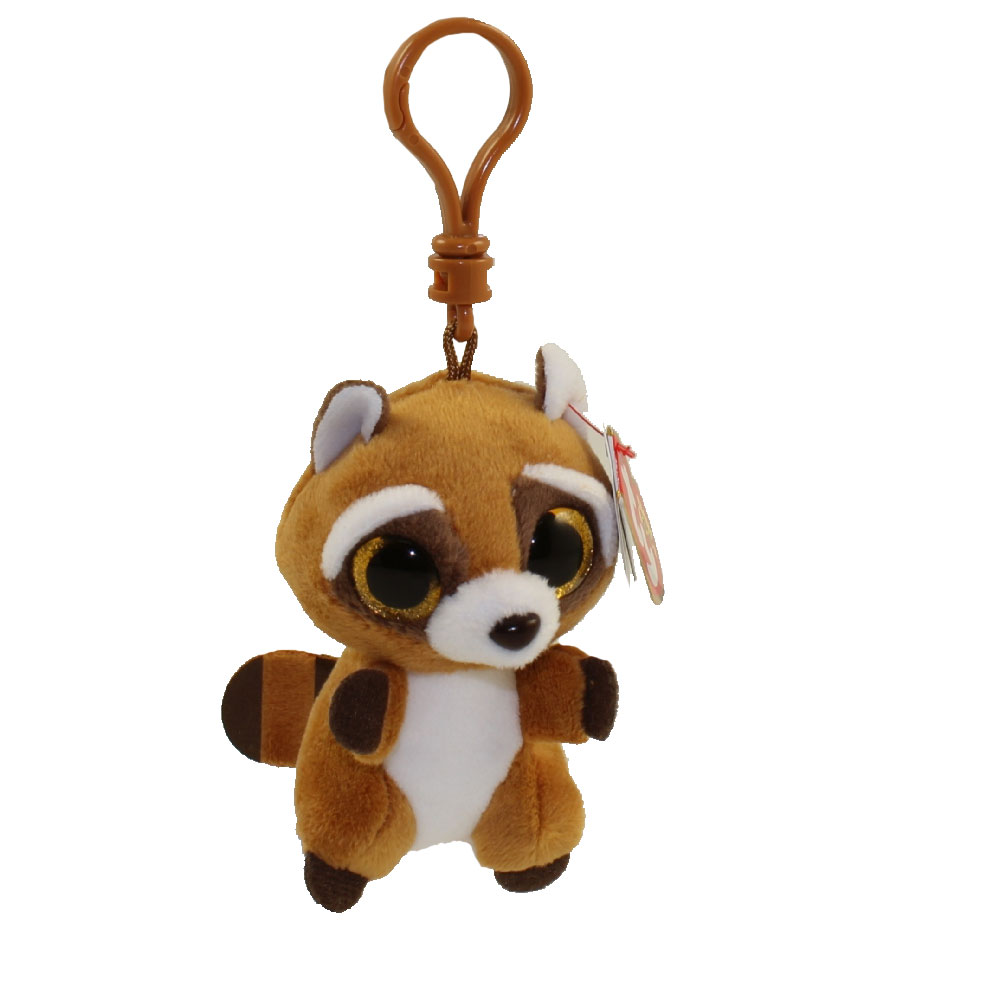 TY Beanie Boos - RUSTY the Raccoon (Glitter Eyes) (Plastic Key Clip)