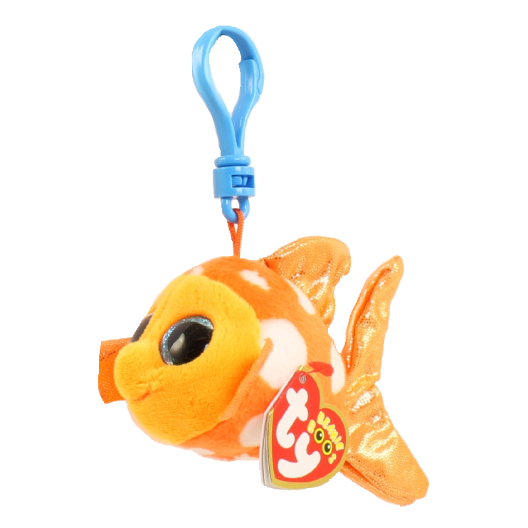 TY Beanie Boos - SAMI the Orange Fish (Glitter Eyes) (Plastic Key Clip)