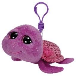TY Beanie Boos - SLOW-POKE the Purple Turtle (Glitter Eyes) (Plastic Key Clip)