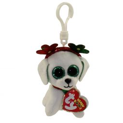 TY Beanie Boos - SUGAR the White Dog (2019)(Plastic Key Clip - 3.5 inch)