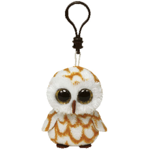 TY Beanie Boos - SWOOPS the Brown Owl (Glitter Eyes) (Plastic Key Clip - 3 inch)