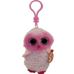 TY Beanie Boos - TWIGGY the Pink Owl (Glitter Eyes) (Plastic Key Clip)