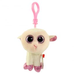 TY Beanie Boos - TWINKLE the Lamb (Glitter Eyes) (Plastic Key Clip - 3.5 inch)