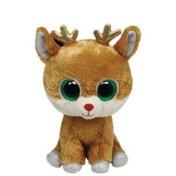 TY Beanie Boos - ALPINE the Reindeer (Solid Eye Color) (Silver Feet) (Regular Size - 6 inch)