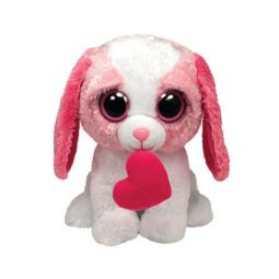 TY Beanie Boos - COOKIE the PINK Dog with Heart (Solid Eye Color) (Regular Size - 6 inch)