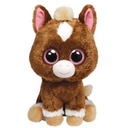 TY Beanie Boos - DAKOTA the Horse (Solid Eye Color) (Dark Brown with Tan Mane) (Regular Size - 6 in)