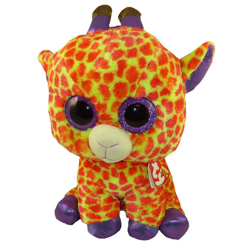 TY Beanie Boos - DARCI the Orange & Yellow Giraffe (Glitter Eyes) (Regular Size - 6.5 inch) (Limited