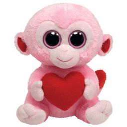 TY Beanie Boos - JULEP the Pink Monkey with Heart (Solid Eye Color) (Regular Size - 6 inch) TY Beanie Boos - JULEP the Pink Monkey with Heart (Solid Eye Color) (Regular Size - 6 inch)