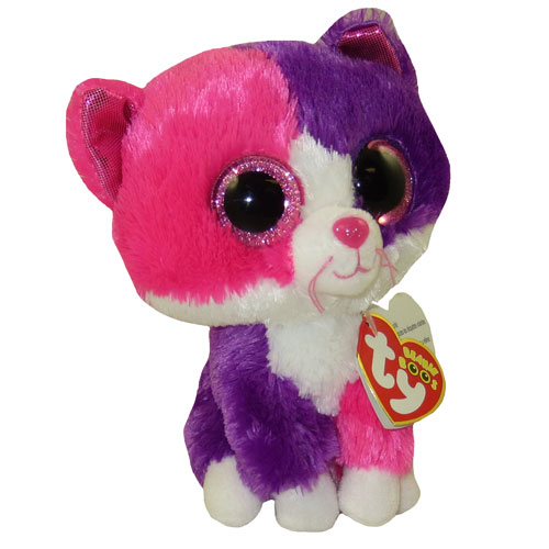 TY Beanie Boos - PELLIE the Pink & Purple Cat (Glitter Eyes) (Regular Size - 6.5 inch) (Limited Excl