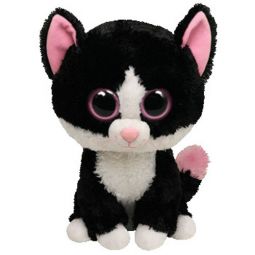 TY Beanie Boos - PEPPER the Black & White Cat (Solid Eye Color) (Medium Size - 9 inch)